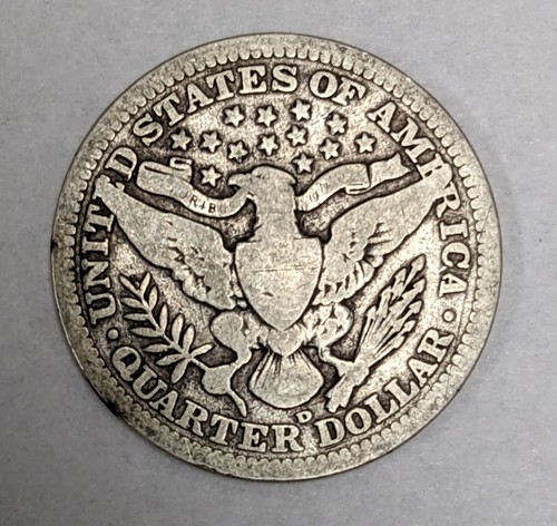 1908 D Friseurkopf Silber Viertel - Bild 2 von 3