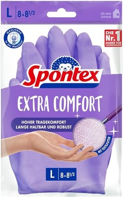 Spontex 1 Paar Handschuhe Extra Comfort Gr.8-8,5 L