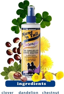 BRANDED Mane ‘N Tail Detangler Spray – the Tangles and Knots Solution, Reduce Frizz, 355