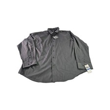 Van Heusen Dress Shirt Men XL Gray Stripe Button Long Sleeve Classic Career New