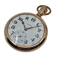 ESCASO Reloj Bolsillo Illinois Bunn Mod 14 60HR 16s 19j Grado RR Estuche 25 Años