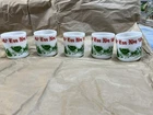 Hazel-Atlas Milk Glass Christmas Eggnog Cups Vintage McM, Set of 5