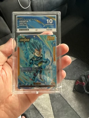 Dragon Ball Fusion World Vegeta - FB02-105 Leader Alt Art ACE 10 GEM MINT