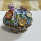 New ListingChamart Limoges 3D Hand Painted Flower Egg Trinket Box