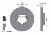 2X Bremsscheibe Pagid 54853NC FüR Nissan Cabstar 105 110 TL0 120 125 VL0