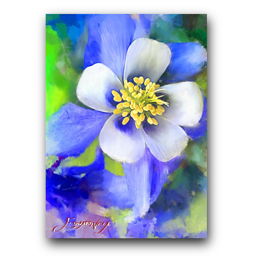 Blue Columbine Art Card Limited 16/50 Edward Vela Signed (- -)