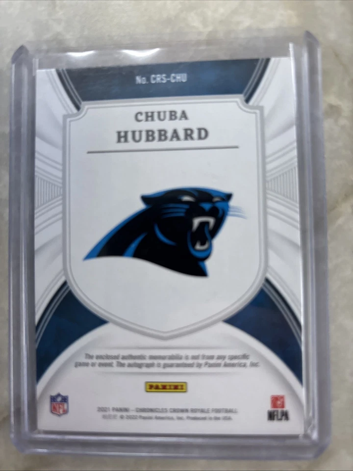 Chuba Hubbard 2021 Panini Chronicles Crown Royale Silhouette RPA Auto RC /99 - Image 2 of 3