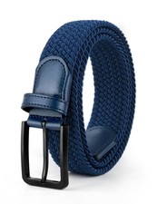 Stretch Elastic Braided Woven Golf Belt 1 3/8 Inch Wide Men Women Waistband