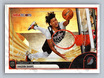 #ad 2025 26 Topps NBA Hoops Highlights SHAEDON SHARPE #267 Portland Trail Blazers $2.50