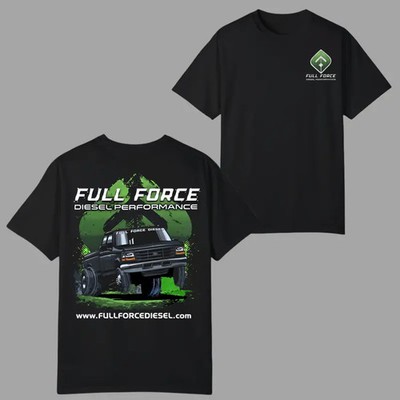 Full Force Diesel T-Shirt, Heavy Duty Truck Graphic 2 Sides, Performance Power