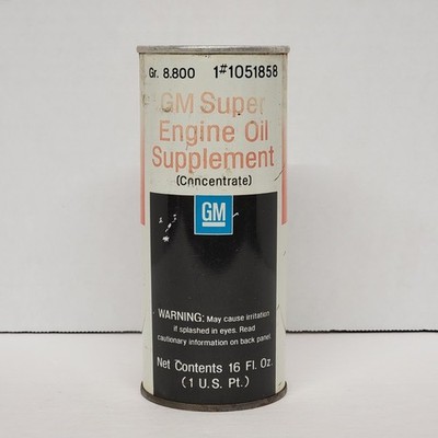 Vintage NOS New GM Super Engine Oil Supplement 16 Fl. Oz. Can Unopened