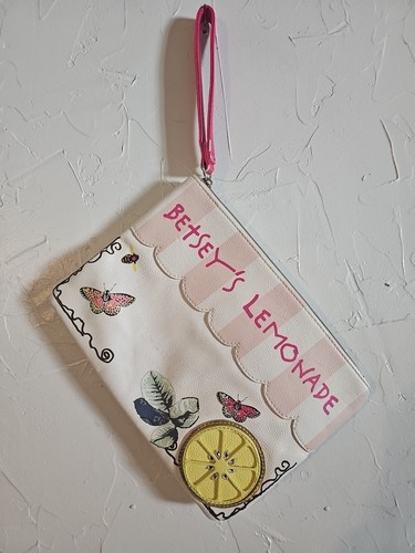 Betsey Johnson Wristlet Lemonade Stand Butterfly Betsey's Lemonade Clutch