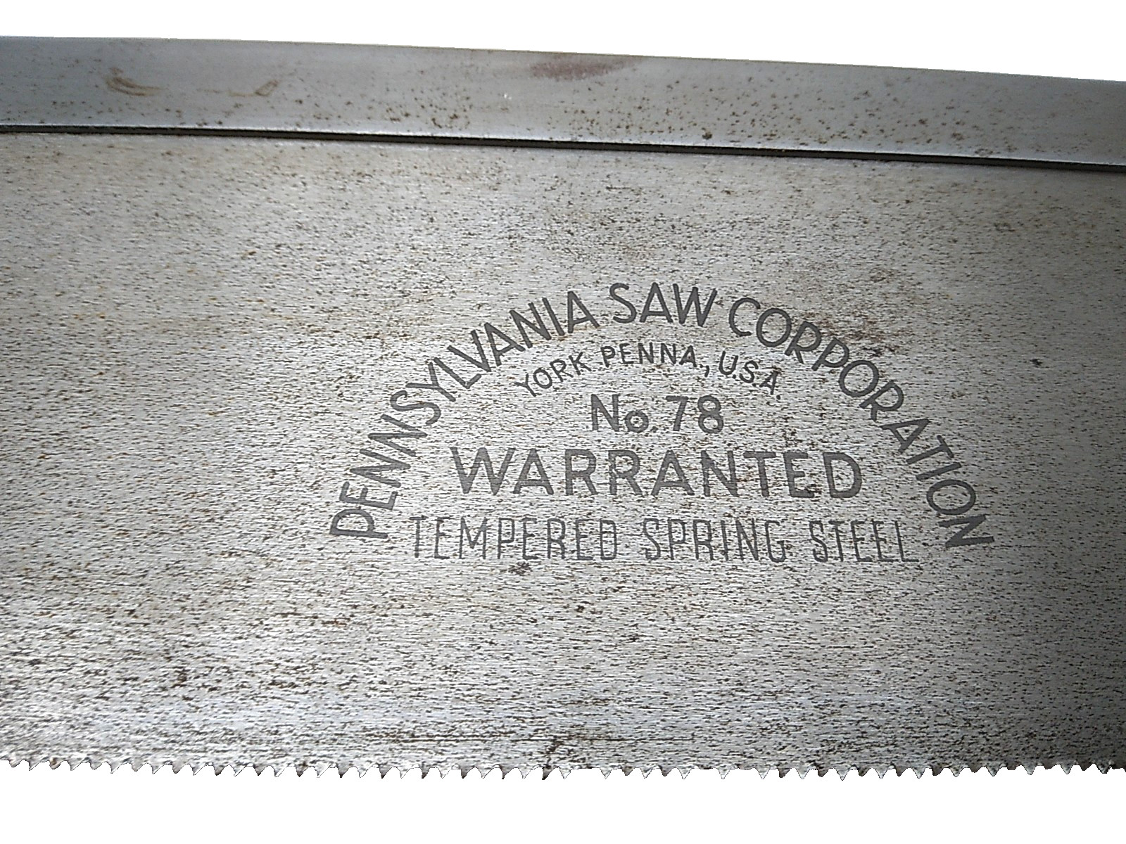 Pennsylvania Saw Corporation No. 78 USA Tempered Spring Steel Miter Box Saw 14”
