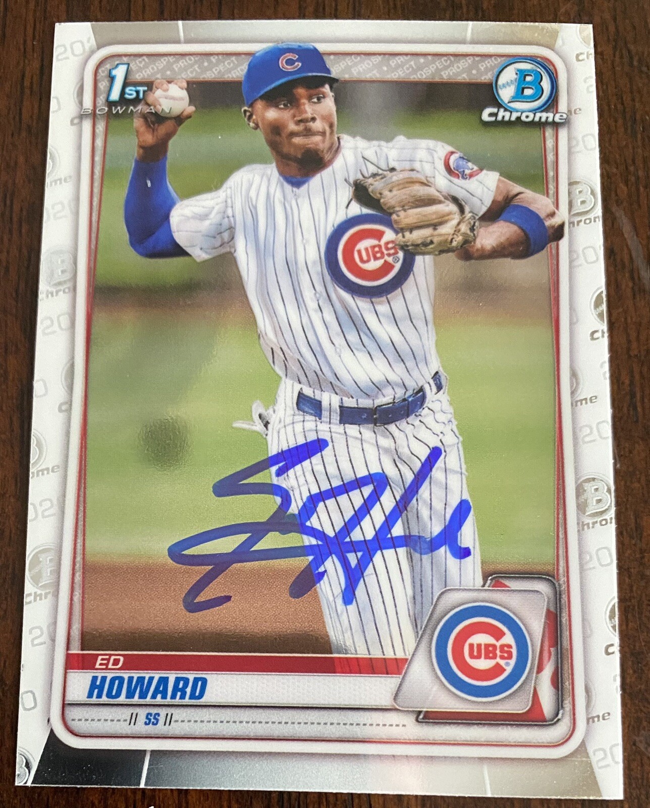 Ed Howard Auto Signed 2020 Bowman Draft Chrome 1st Bowman #BD-98 Chicago Cubs