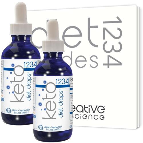 1234 Keto Diet Drops Appetite Control &amp; Weight Loss Creative Bioscience 2 pack