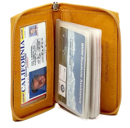 RFID Blocking Leather Bifold Wallet Zip Around ID Business Credit Cards - Picture 10 of 16