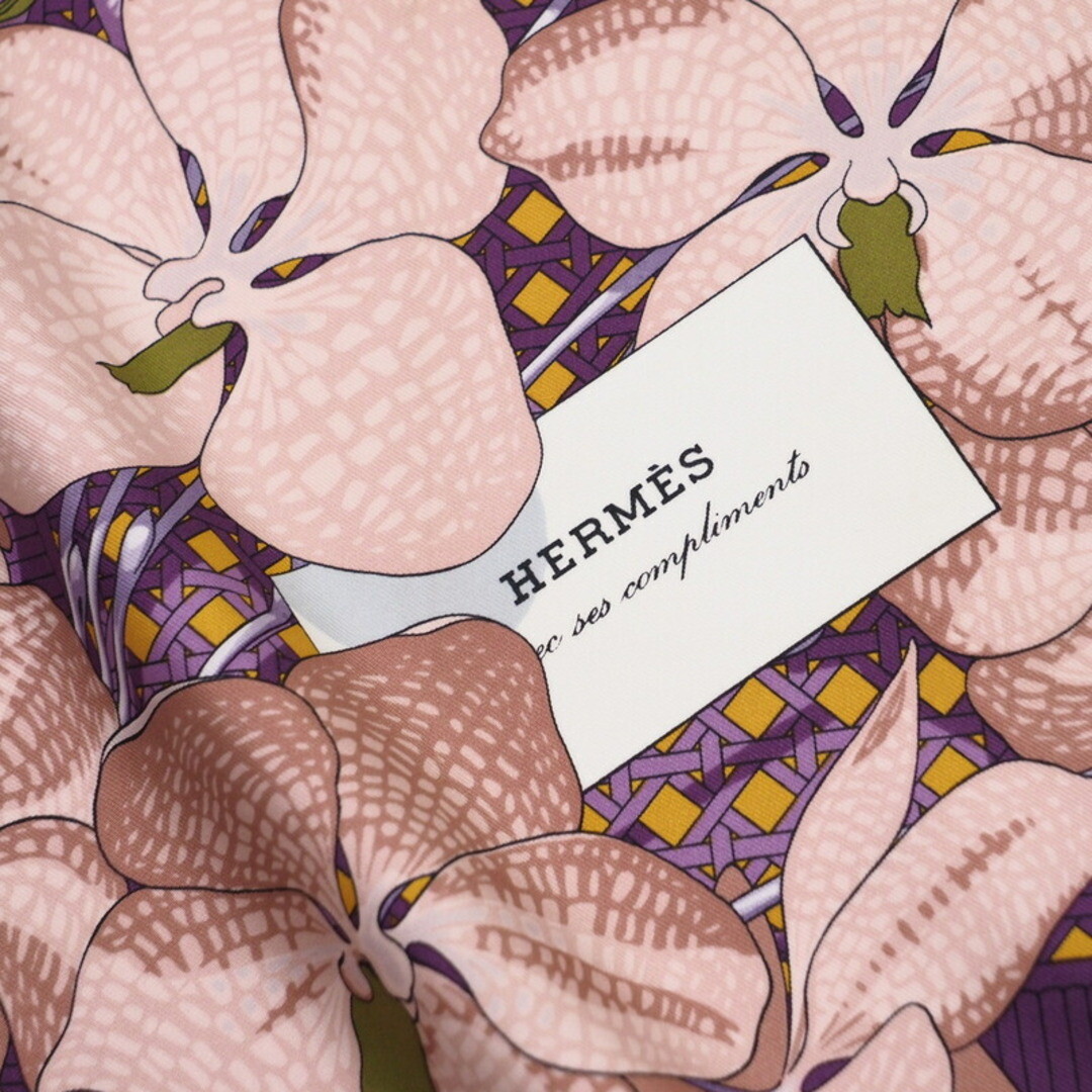 HERMÈS スカーフ 紫 ストライプ 90cm エルメス カレ90 Clips クリップ スカーフ パープル レディース