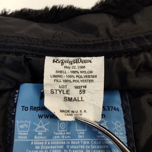 RefrigiWear Insulated Bomber Jacket Full Zip Ribbed Cuffs & Waist Men Small USA - Picture 5 of 12