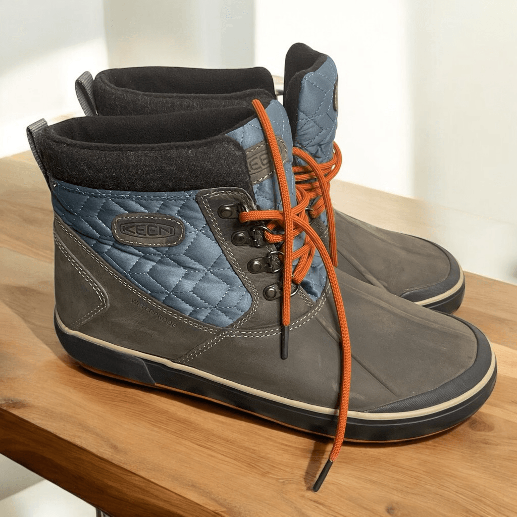 Stivali trapuntati Keen Elsa II pelle donna 11 blu grigio stringati foderati impermeabili