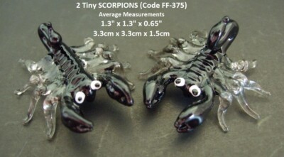 GLASSKORPION 2 Miniatur Kunst Glas Figur Glas Ornament Sammlerstücke Geschenk