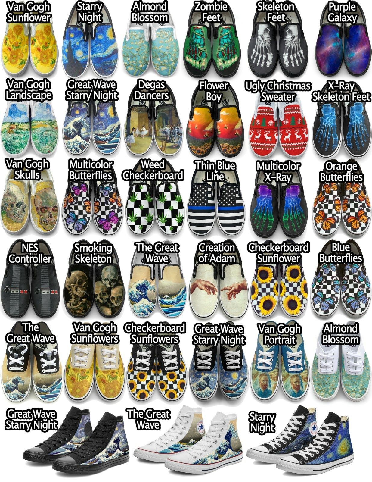 Checkerboard Blue Flame Slip-on Vans Brand Shoes