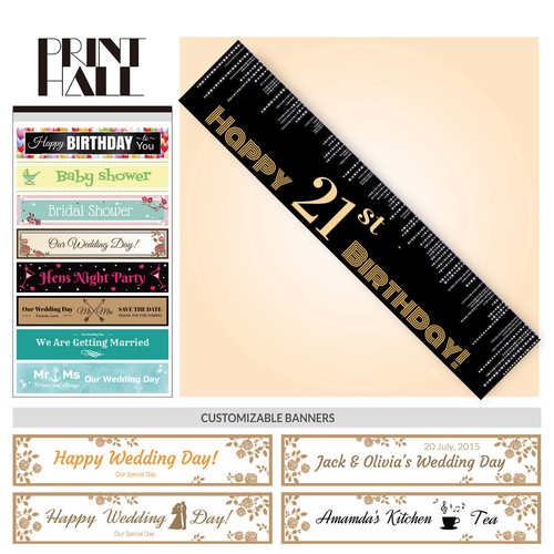 Love Just Married Engagement Wedding Banner PERSONALISED Bridal Party Banner - Picture 7 of 8
