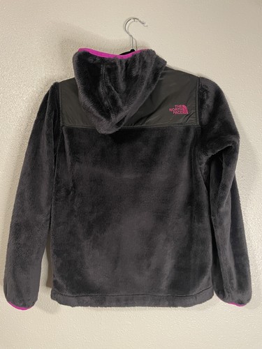 The North Face Oso Girls 14 / 16 L Hoodie Fleece Full Zip Jacket Pink Black - Picture 6 of 8