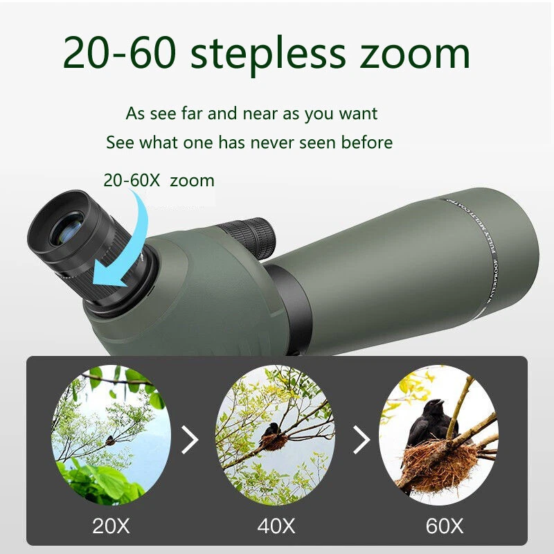 20-60x80mm HD Spotting Scope Waterproof w/Tripod & Phone Adapter - Image 4 of 4