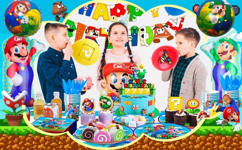 Super Mario Geburtstag Dekoration 123pcs Super Mario Party Deko Teller Ballon - Bild 9 von 10