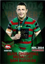 2014 South Sydney Rabbitohs NRL Premiers Limited Edition Card - Sam Burgess