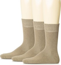 Hugh Ugoli Men's Dress High Ankle Cotton Socks, 3 Pairs, Size: 7.5-11 Beige NEW