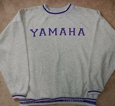 Vintage 80s Yamaha Sweatshirt - Size XL /2XL - Gray / Purple