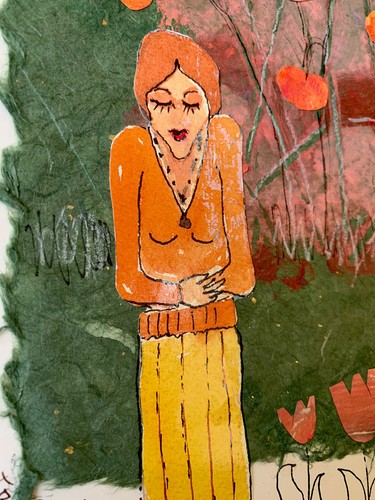 “Spring Love" Original Collage Mixed Media , Framed 14”x 17” and Signed - Picture 6 of 20