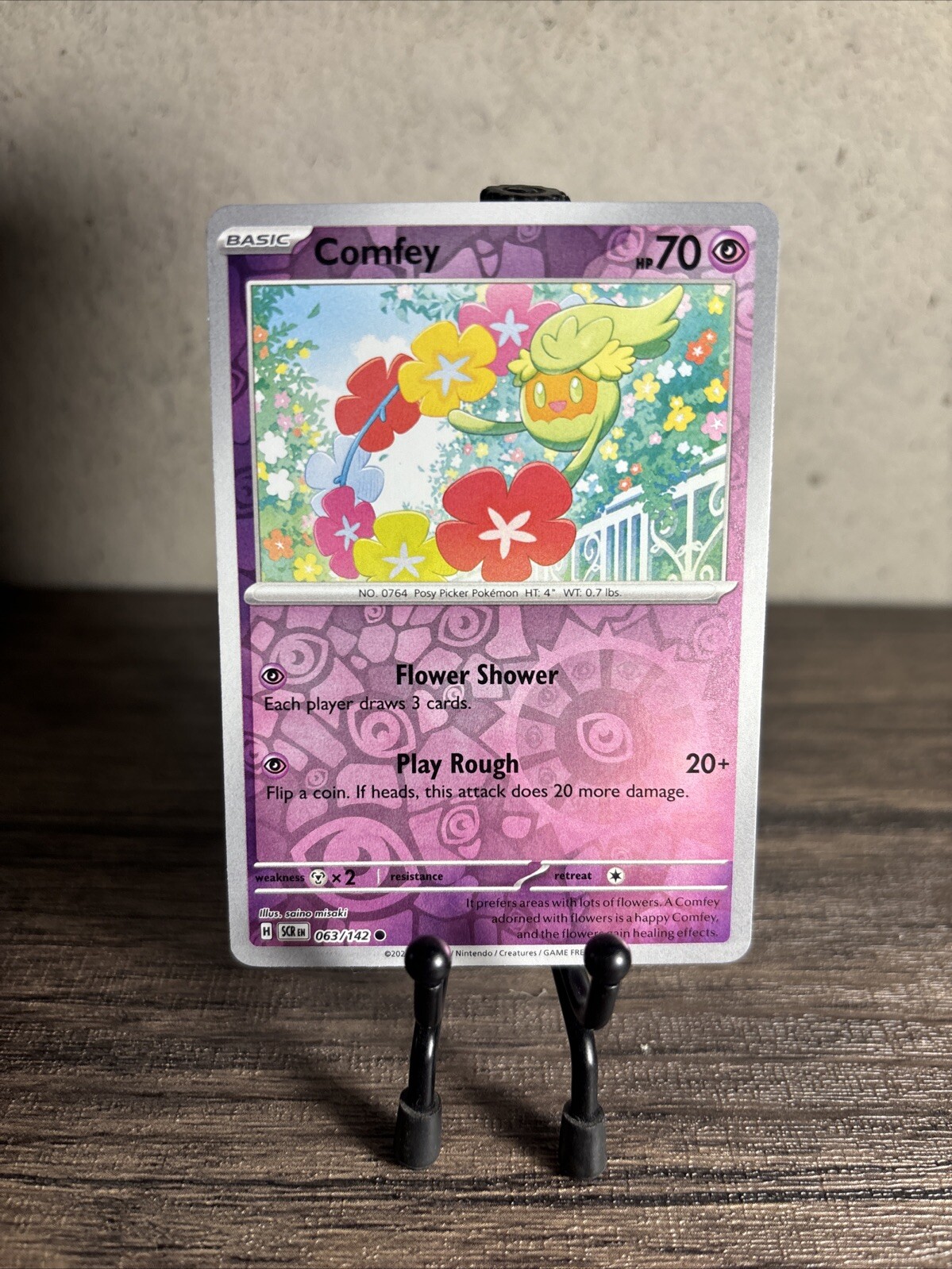 Comfey 063/142 Sv07: Stellar Crown Reverse Holo-Pokémon TCG-Fast Shipping-NM!