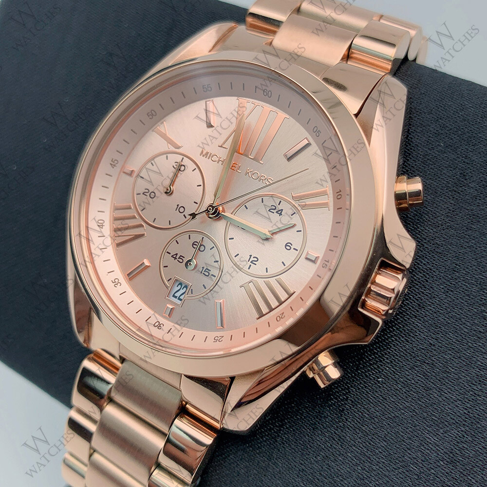 New Michael Kors MK5503 Bradshaw Rose Gold Bracelet Chronograph Women's  Watch