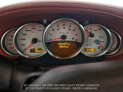 For Porsche 911 996 Instrument Cluster Brushed Rings Gauge Speedometer Trim - Picture 2 of 20