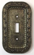 Vintage Melard 67091-1 Ornate Metal Switch Plate Face Cover