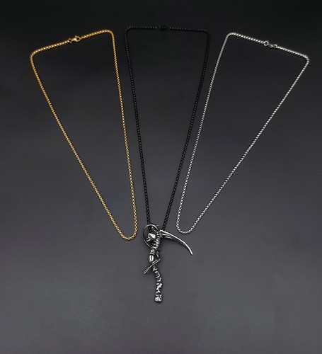 Anhänger Sense Totenkopf Halskette Sensenmann Skull Geschenk Schmuck Kette NEU - Bild 34 von 37