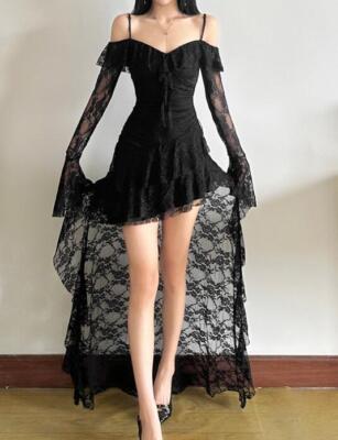 long black knitted dress Black Knit Dress Long Sleeve