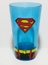 Superman Logo Blue Glass Cup DC Comics s11 Toonlabsink Superhero Collectable