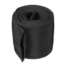 4" Flat Dia 6.5ft Nylon Protective Hose Sleeve Cable Cover Protection Black