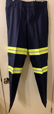 RED KAP HIGH VISIBILITY Stripes SAFETY Navy Blue Pants Men's Size 32x36  EC  