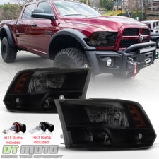 Black Smoke 2009-2018 Dodge Ram 1500 2500 3500 Headlights Quad Headlamps Wbulbs Black Smoke 2009-2018 Dodge Ram 1500 2500 3500 Headlights Quad Headlamps Wbulbs