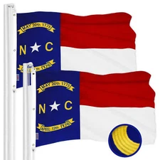 G128 2 Pack North Carolina State Flag 6x10 Ft ToughWeave Embroidered 600D Poly