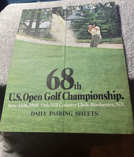 Vintage 1968 US Open Daily Pairing sheet Oak Hill Country Club