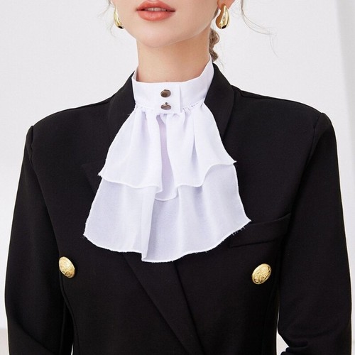 Comfortable Jabot Collar Double Layer Collar For Office Women and Formal Event - Picture 6 of 8