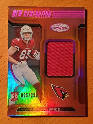 2022 Certified Jerseys Mirror Pink #34 Trey McBride Cardinals TE #'d 25/299