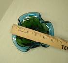 Art Glass Blue & Green Ashtray Small Dish Murano Style — photo 7