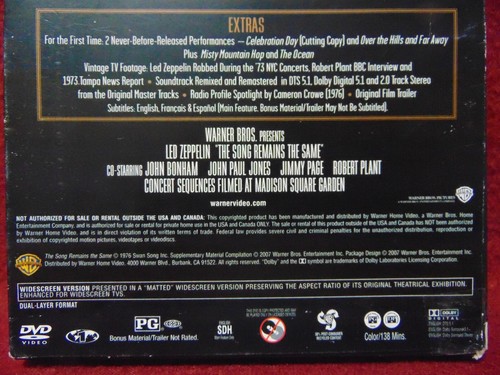 LED-ZEPPELIN The Song Remains The Same Collector's Edition (2 Disc, 2007) - Picture 6 of 17