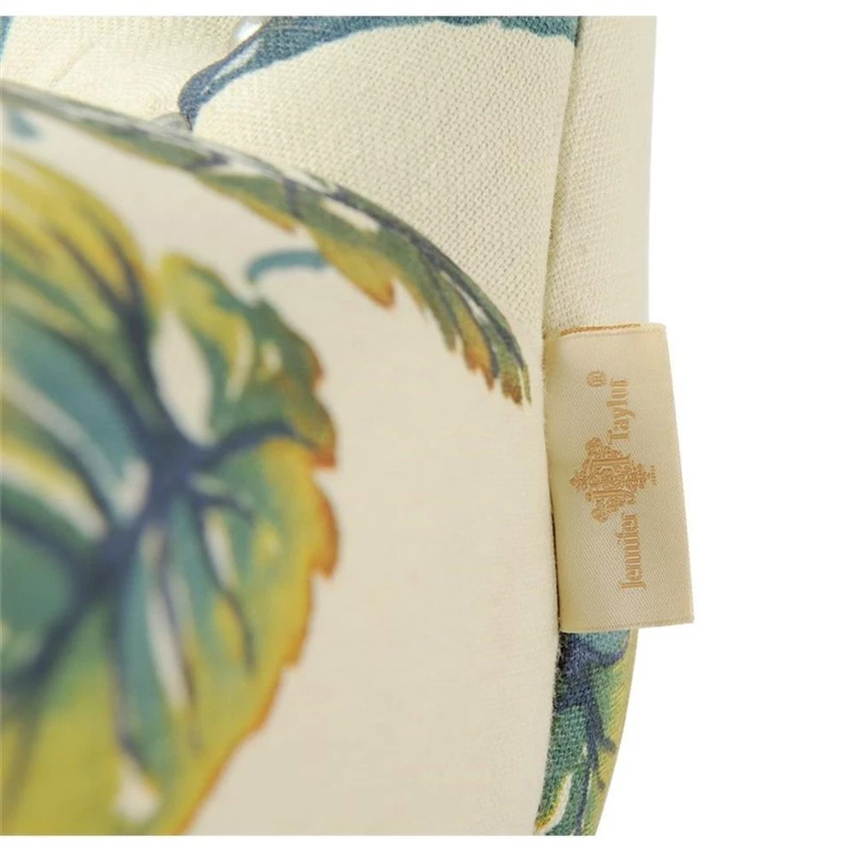 Silla tapizada Paradise de tela floral blanca apagada Foto 3 de 4